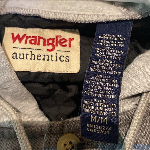 Wrangler Men's Long Sleeve Quilted Lined Flannel Shirt Jacket NWT M - Picture 10 of 10